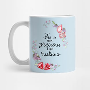 More Precious than Rubies Watercolour Wreath Mug